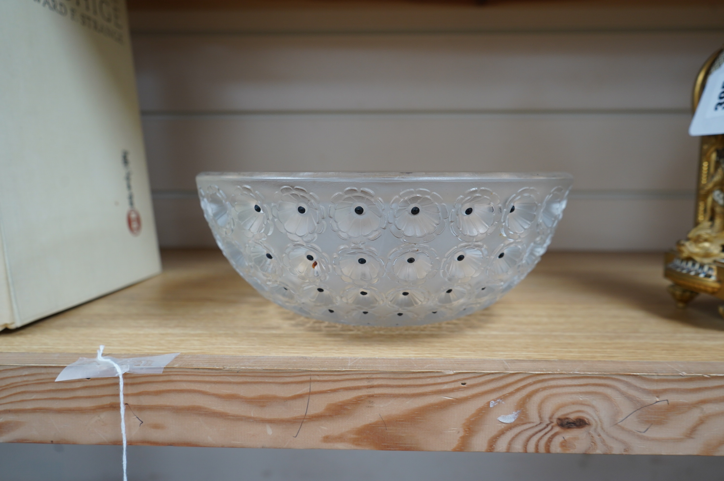 A Lalique Nemours pattern bowl, diameter 25.5cm. Condition - good.